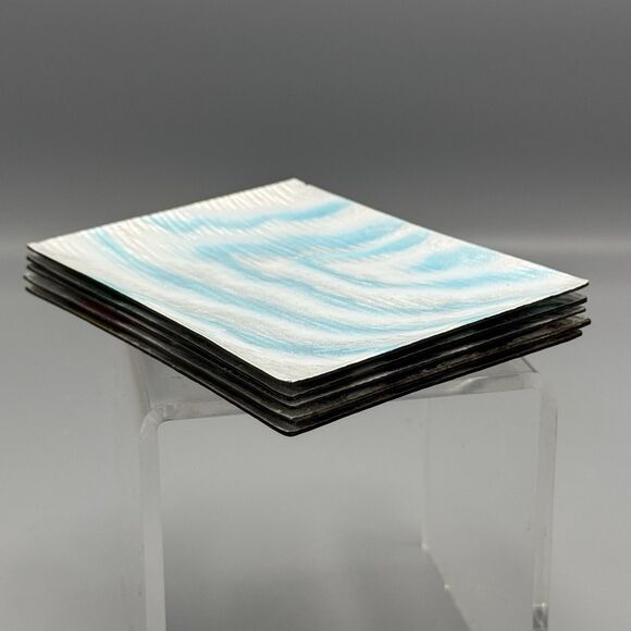 Vtg Set of 5 Inaba Shippo Cloisonne Enamelware Sushi Trinket Plates Abstract - Picture 10 of 12